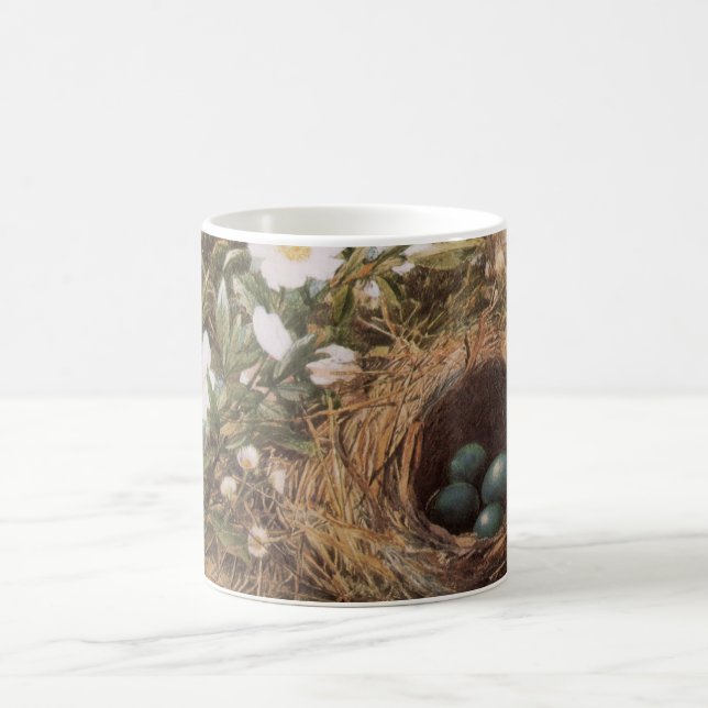 Fågelnäste och hundrosor av John William Hill Kaffemugg (Center)
