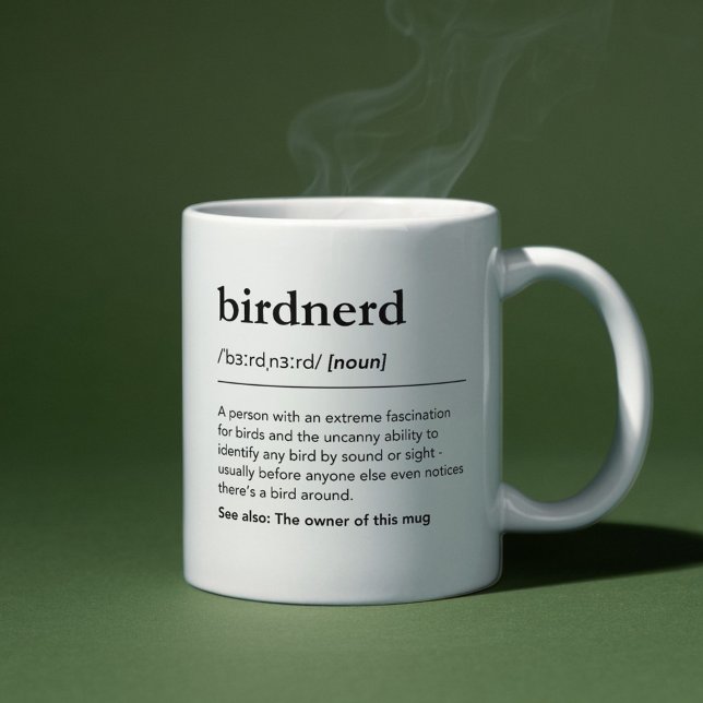 Fågelnerd Definition Rolig present till fågelskåda Kaffemugg (Skapare uppladdad)