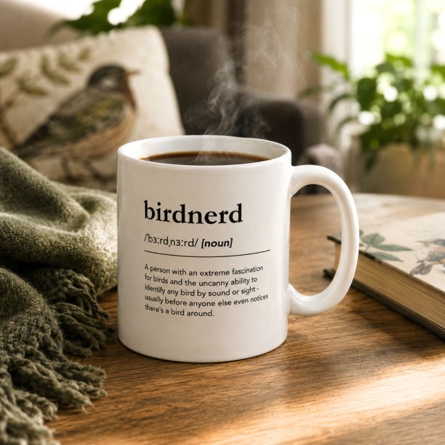 Fågelnerd Definition Rolig present till fågelskåda Kaffemugg (Skapare uppladdad)