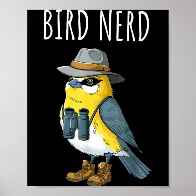 Fågelnerd rolig fågelskådare fågelskådarentusiast  poster (Framsidan)