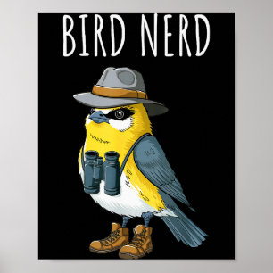 Fågelnerd Roligt Fågelskådning Fågelskåداری Fågelä Poster