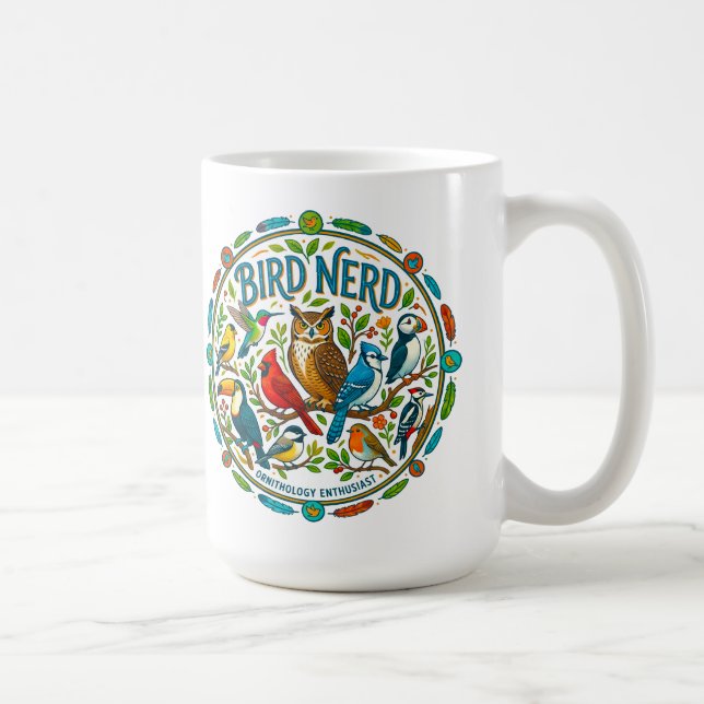 Fågelnerdlogotyp Kaffemugg (Höger)