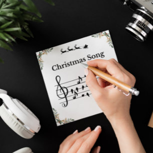 Fågelnoter Holly Julsång Musik Julkort