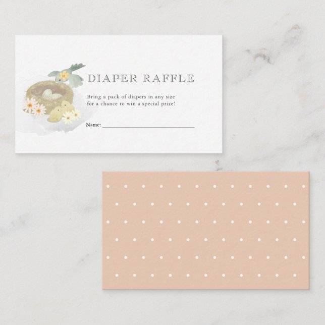 Fågelns bästa Rosa babykläder Diaper Raffle Biljet Tilläggskort (Fram/baksida)