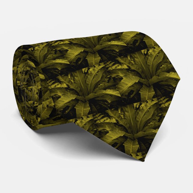 Fågelns bo i Nest Fern Necktie - Oliv grönt Slips (Rullad)