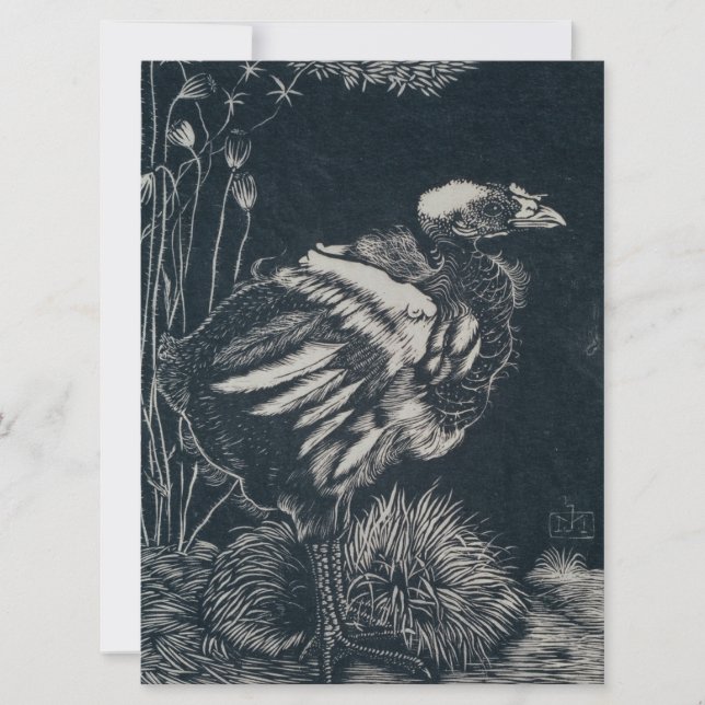 Fågelns Chick som kommer från dess bo (av Jan Mank Kort (Framsida)