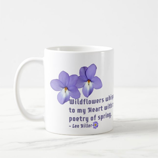 Fågelns fot Violets Wildblommor Citat Kaffemugg (Vänster)
