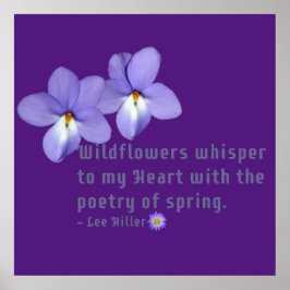 Fågelns fot Violets Wildblommor Citat Poster
