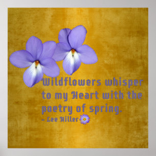 Fågelns fot Violets Wildblommor Citat Poster