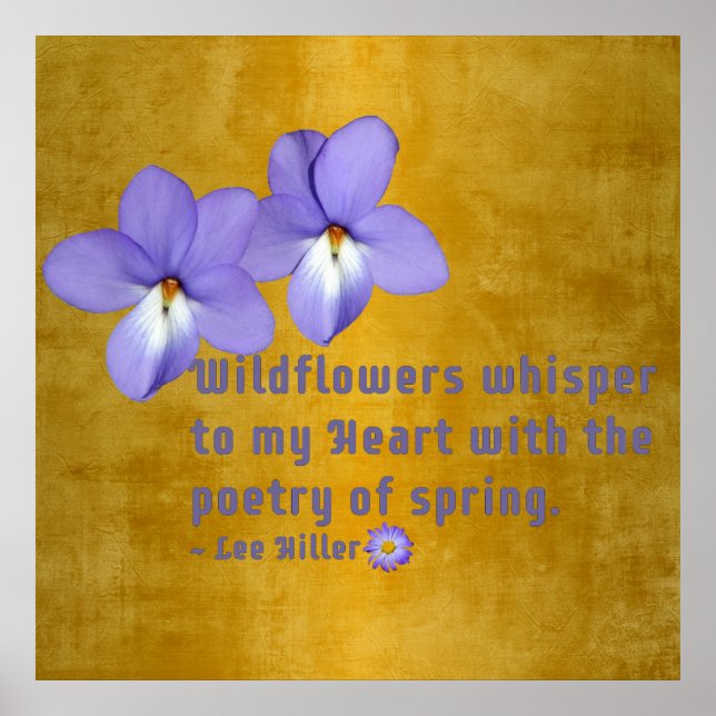 Fågelns fot Violets Wildblommor Citat Poster (Framsidan)