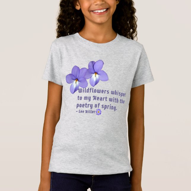 Fågelns fot Violets Wildblommor Citat T Shirt (Framsida)