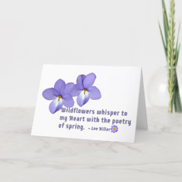 Fågelns fot Violets Wildblommor Citat Tack Kort