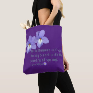 Fågelns fot Violets Wildblommor Citat Tygkasse