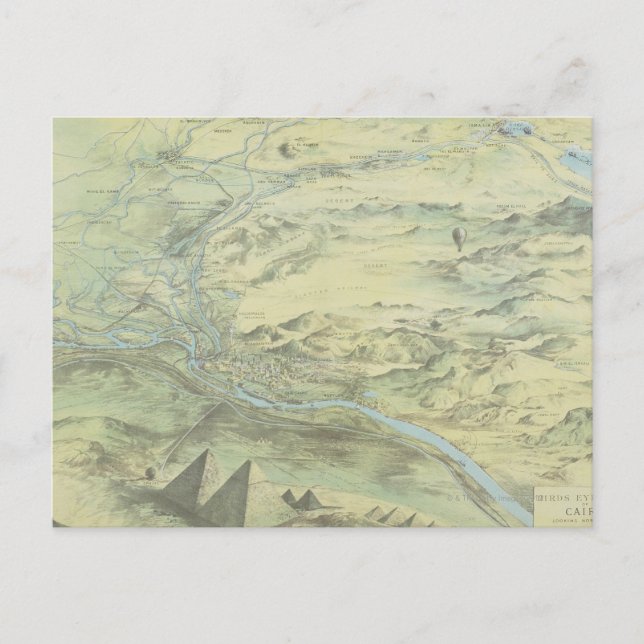 Fågelns Öga-vy i Kairo Vykort (Framsida)