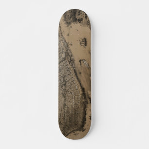Fågelns syn på New Orleans öga från 1851 Old School Skateboard Bräda 18 Cm