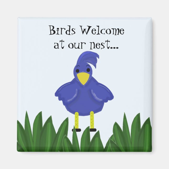Fågelns välkomnande av vår Nest - Bluebird Magnet (Framsidan)