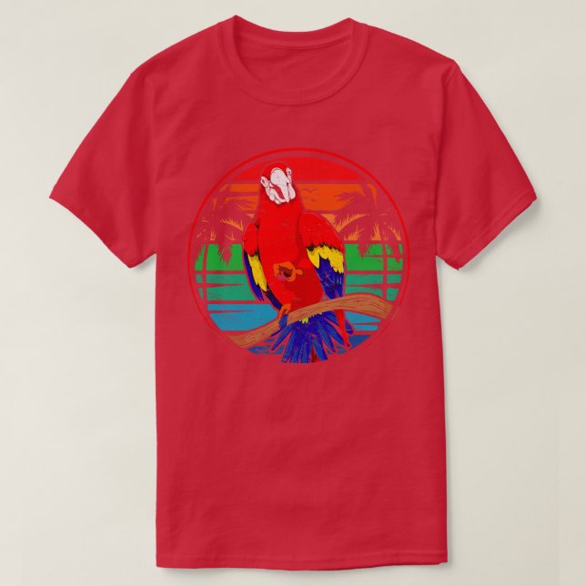 Fågelobservationer Excotic Macaw Bird Parrot T Shirt (Design framsida)