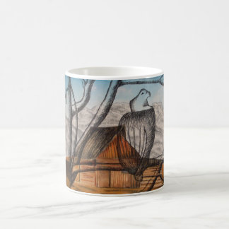 Fågelögat beskådar kaffemugg