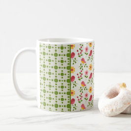 Fågelpanelen i Retro Rosa Vår Kaffemugg