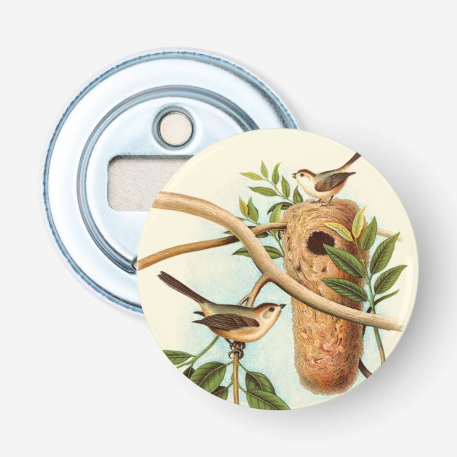 Fågelpar på ett bo Pertt på Gren Flasköppnare (Framsidan)