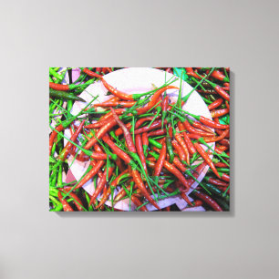 Fågelpeppar i Öga Chili Peppers Canvastryck