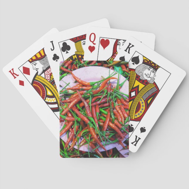 Fågelpeppar i Öga Chili Peppers Casinokort (Baksidan)