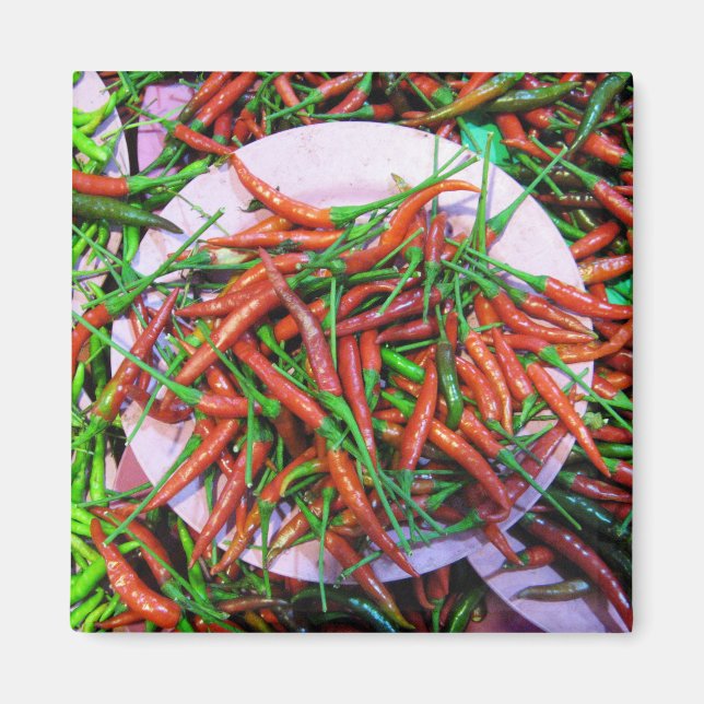 Fågelpeppar i Öga Chili Peppers Magnet (Framsidan)