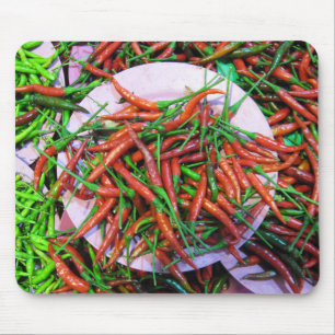 Fågelpeppar i Öga Chili Peppers Musmatta