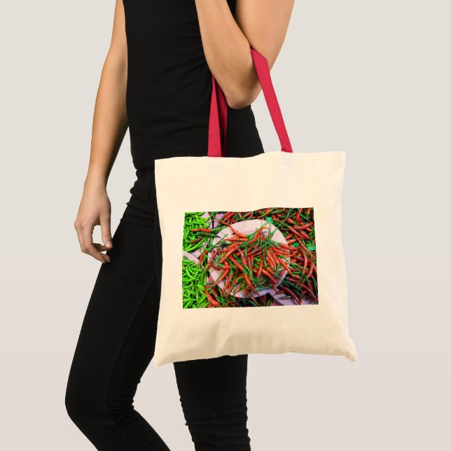 Fågelpeppar i Öga Chili Peppers Tygkasse (Framsida (produkt))