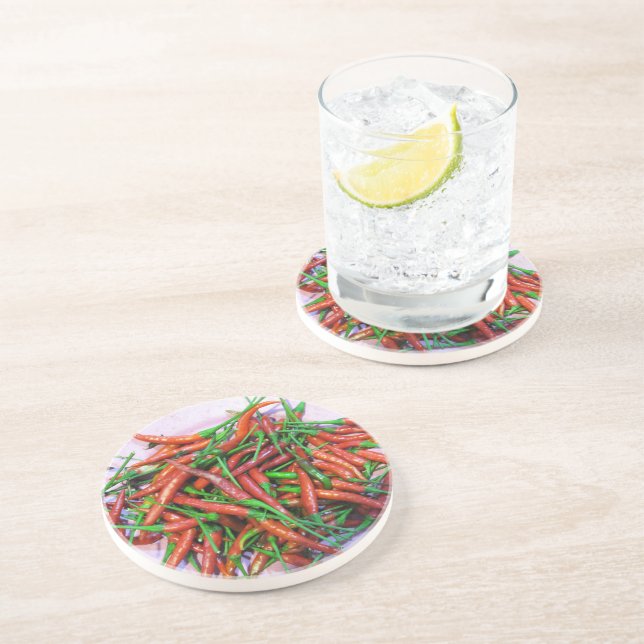 Fågelpeppar i Öga Chili Peppers Underlägg (Sidan)