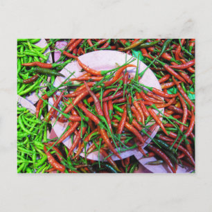 Fågelpeppar i Öga Chili Peppers Vykort
