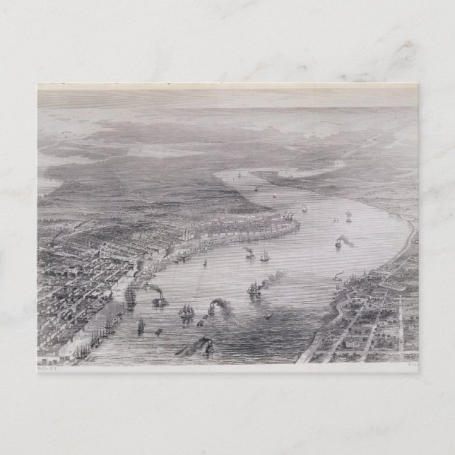 Fågelperspektiv över New Orleans Vykort (Framsida)