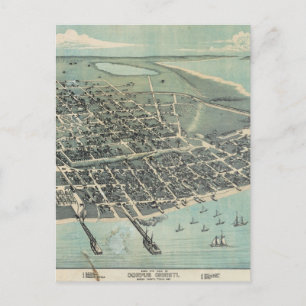 Fågelperspektivkarta över Corpus Christi Texas 188 Vykort