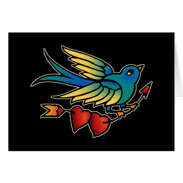 Fågelpil och Hearter Hälsningskort (Framsidan Horizontal)