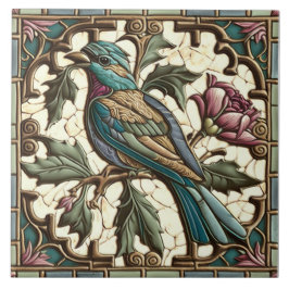 Fågelplattor - Vintage - Art nouveau Kakelplatta