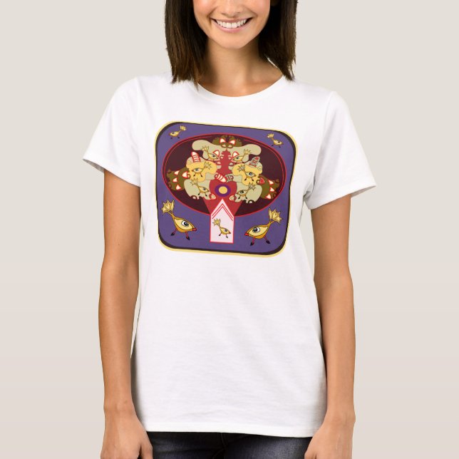Fågelpusselfläkt T-shirt (Framsida)