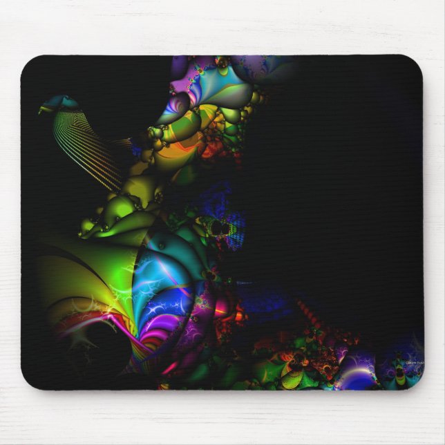 FågelregnbågeFractal Mousepad Musmatta (Framsidan)