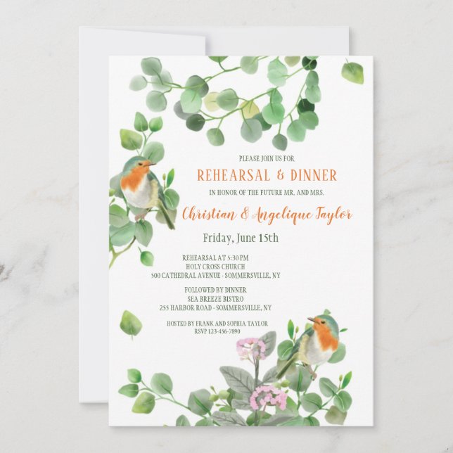 Fågelrepetitionsmiddag Inbjudningar (Framsida)