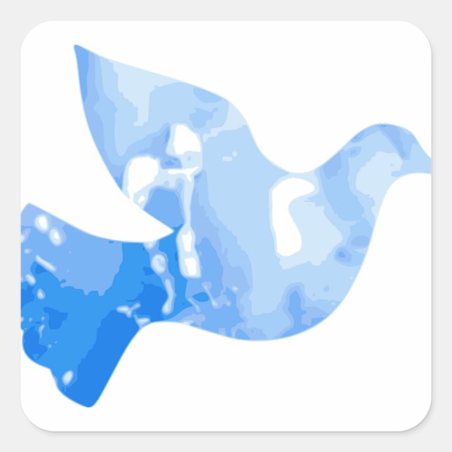 Fågelruta Fyrkantigt Klistermärke (Framsida)