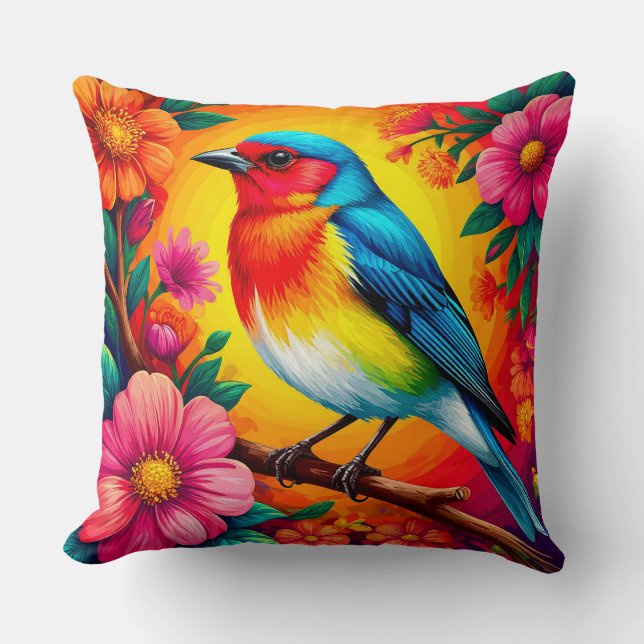🌸✨ Fågels kuddfodral natur hem inredning 🐦 Kudde (Framsida)