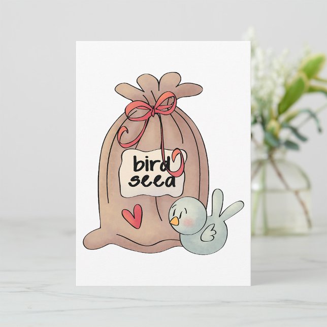 Fågelsäd med ben och hjärta inbjudningar (Skapare uppladdad)