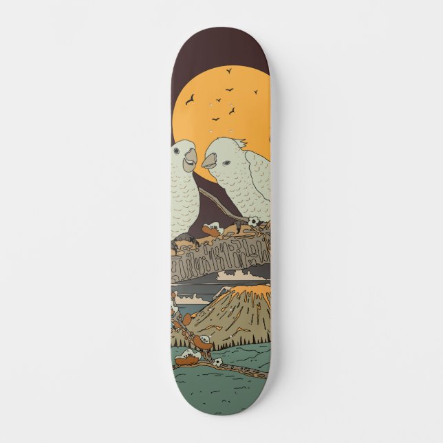 Fågelsång från små fåglar mini skateboard bräda 18,5 cm (Framsida)