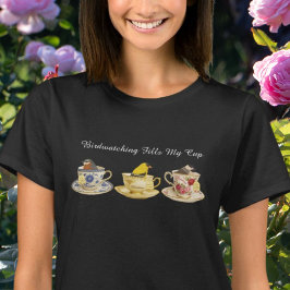 Fågelskådardesign för tekopp Fågelskådning fyller  T Shirt
