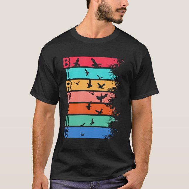 Fågelskådare Fågelskådning Fågelfåglar T Shirt (Framsida)