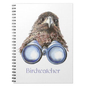 Fågelskådare Hawk Bird vaktar dig Humor Anteckningsbok Med Spiral