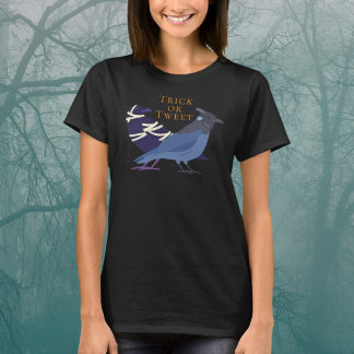 Fågelskådares Halloween Bus eller Tweet  T Shirt