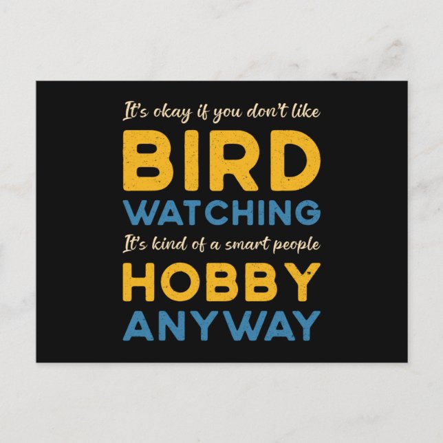 Fågelskådning Bird Watching Hobby ändå Watcher Vykort (Framsida)