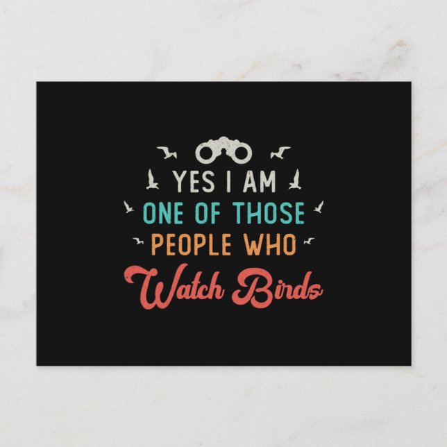 Fågelskådning de människor som tittar på fågelskåd vykort (Framsida)
