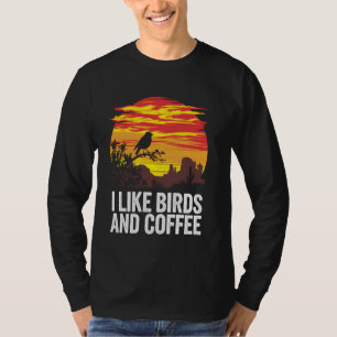 Fågelskådning kaffe Arizona öken solnedgång Fågel T Shirt