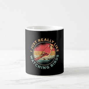 Fågelskådning som att titta på fågelns fågelvaktar kaffemugg